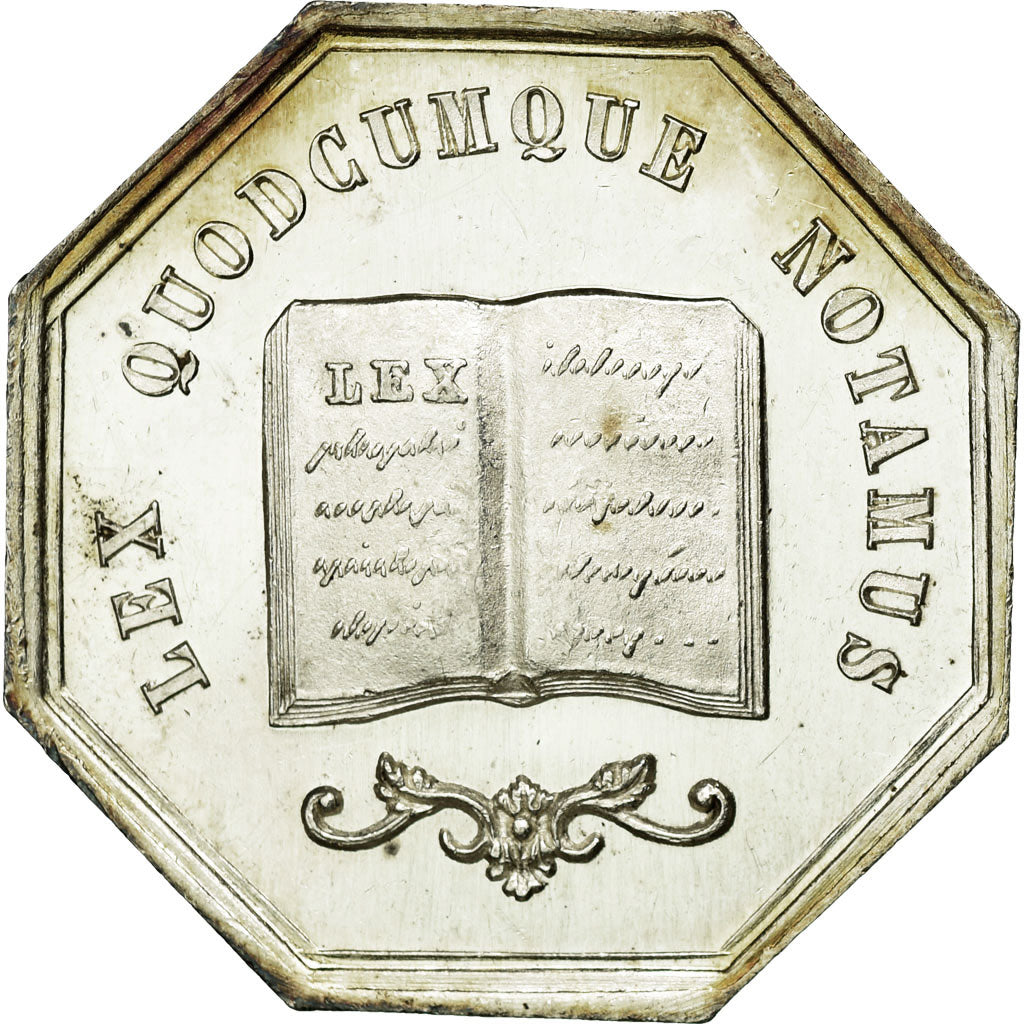 France, Token, Notary, MS(63), Silver, Lerouge:373