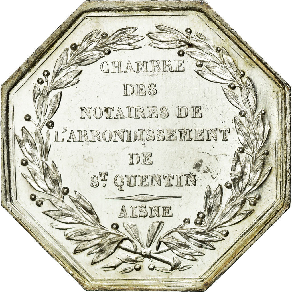 France, Token, Notary, MS(63), Silver, Lerouge:373