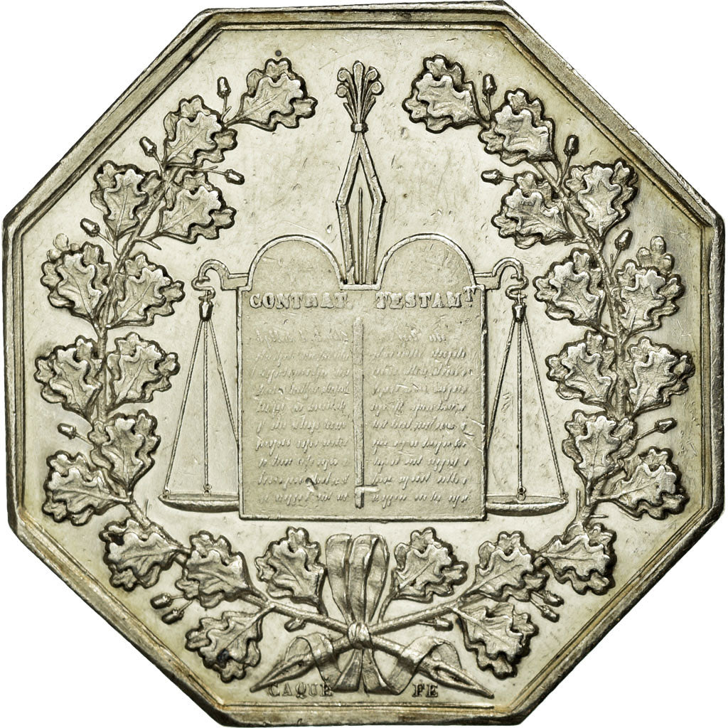 France, Token, Notary, AU(55-58), Silver, Lerouge:388