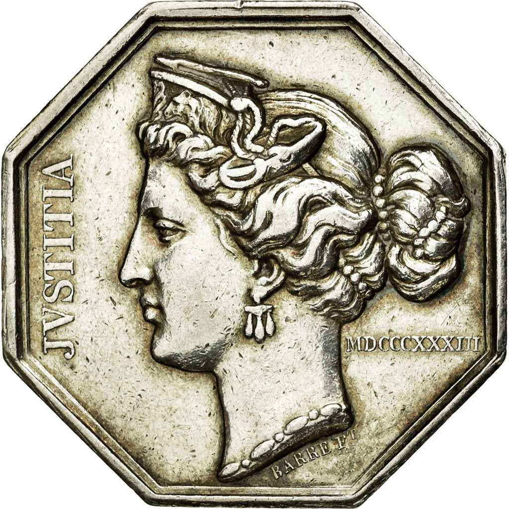 France, Token, Notary, 1833, AU(50-53), Silver, Lerouge:413