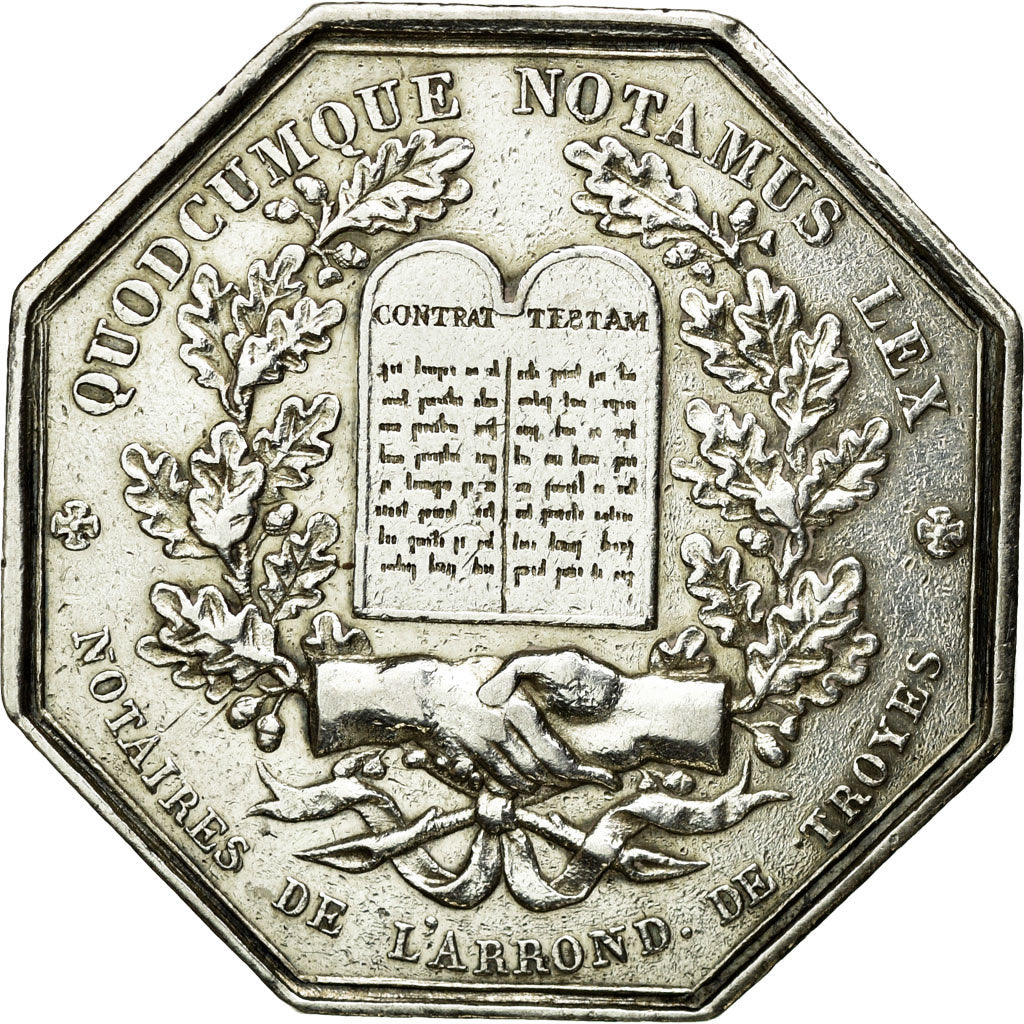 France, Token, Notary, 1833, AU(50-53), Silver, Lerouge:413