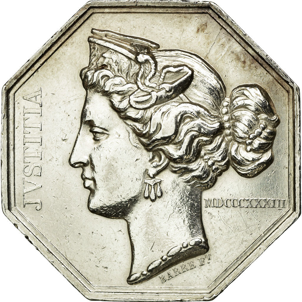 France, Token, Notary, 1833, AU(55-58), Silver, Lerouge:413