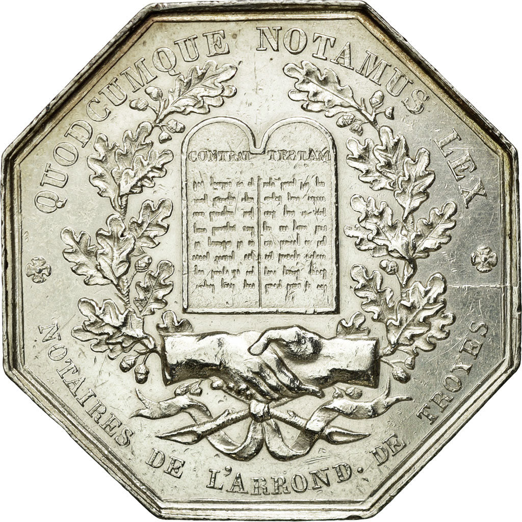 France, Token, Notary, 1833, AU(55-58), Silver, Lerouge:413