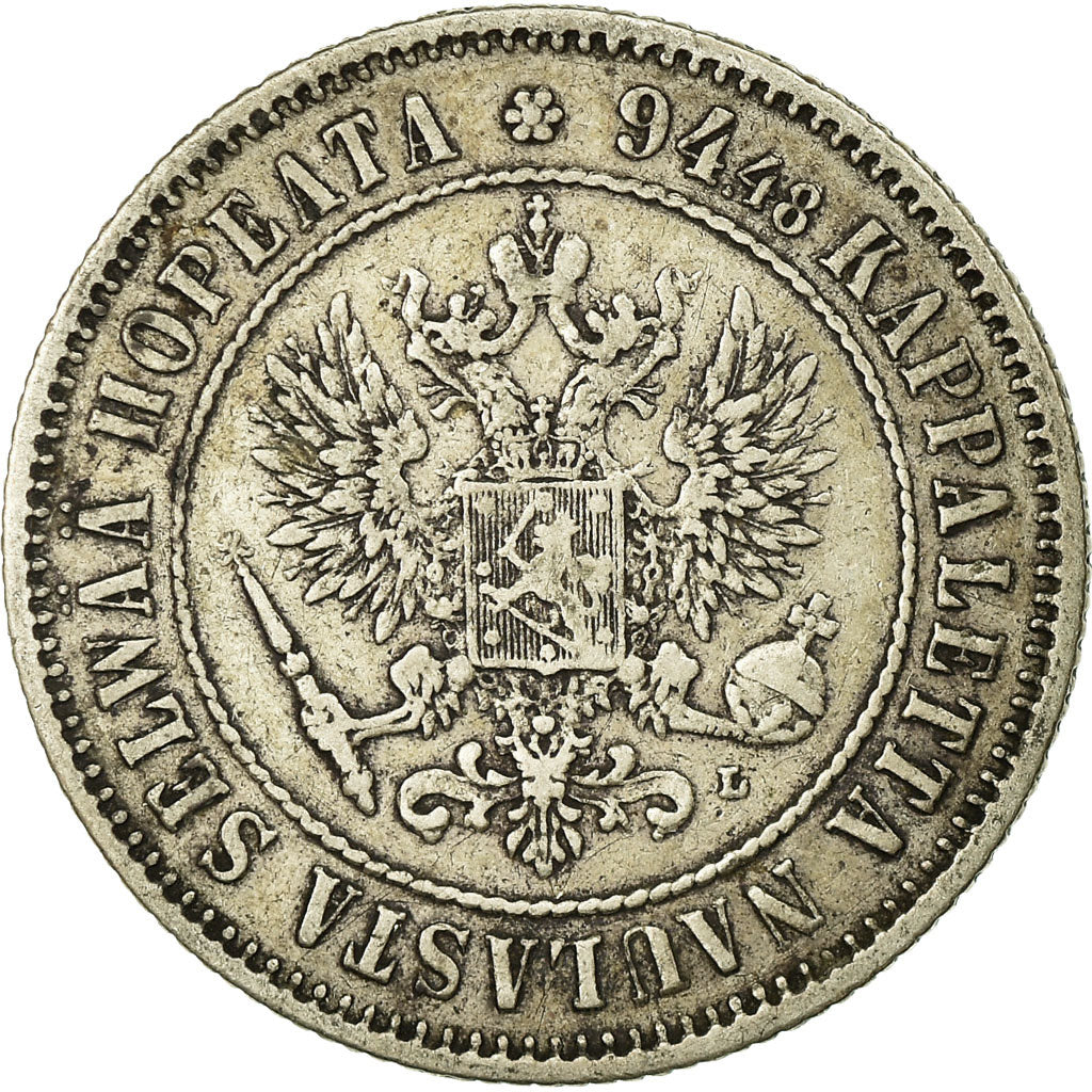 Coin, Finland, Nicholas II, Markka, 1893, EF(40-45), Silver, KM:3.2