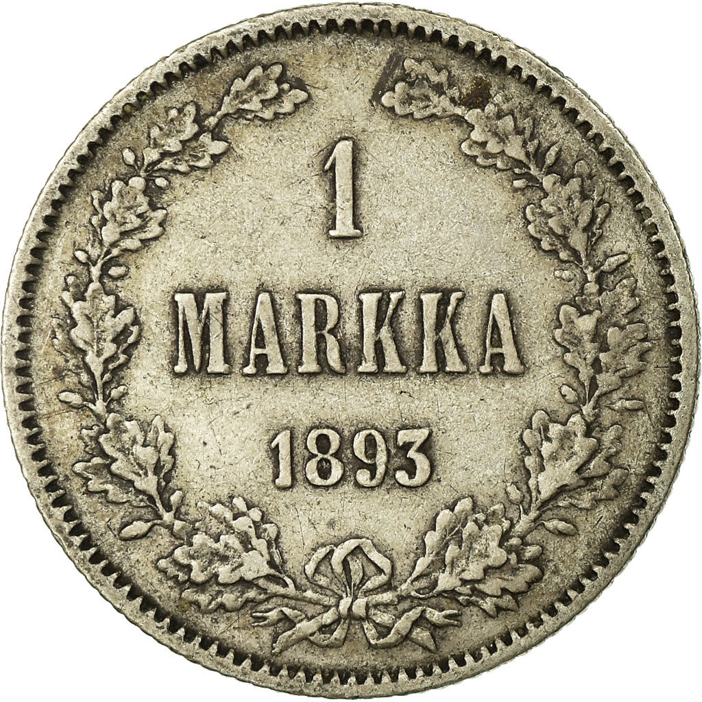 Coin, Finland, Nicholas II, Markka, 1893, EF(40-45), Silver, KM:3.2