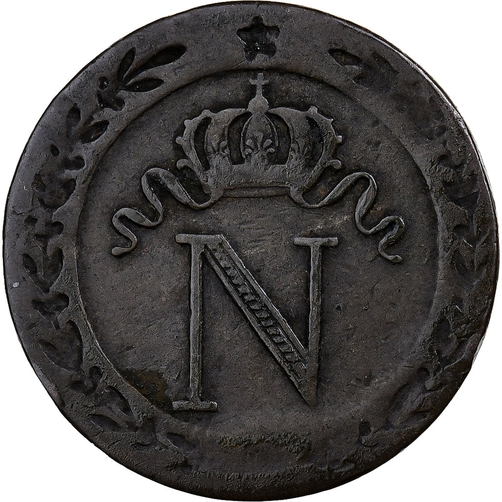 France, Napoleon I, 10 Centimes, 1808, Nantes, Billon, VF(20-25), Gadoury:190