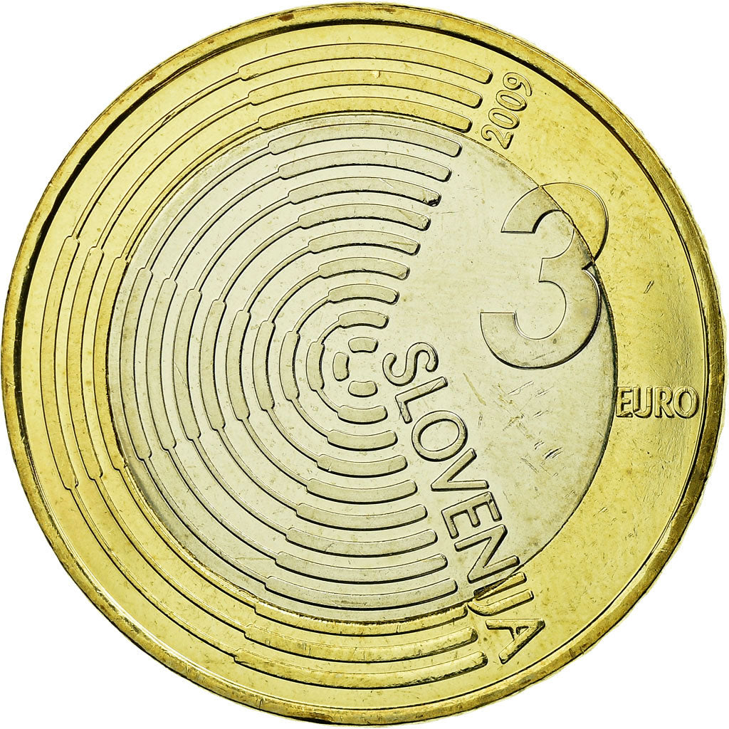 Slovenia, 3 Euro, 2009, MS(63), Bi-Metallic, KM:85