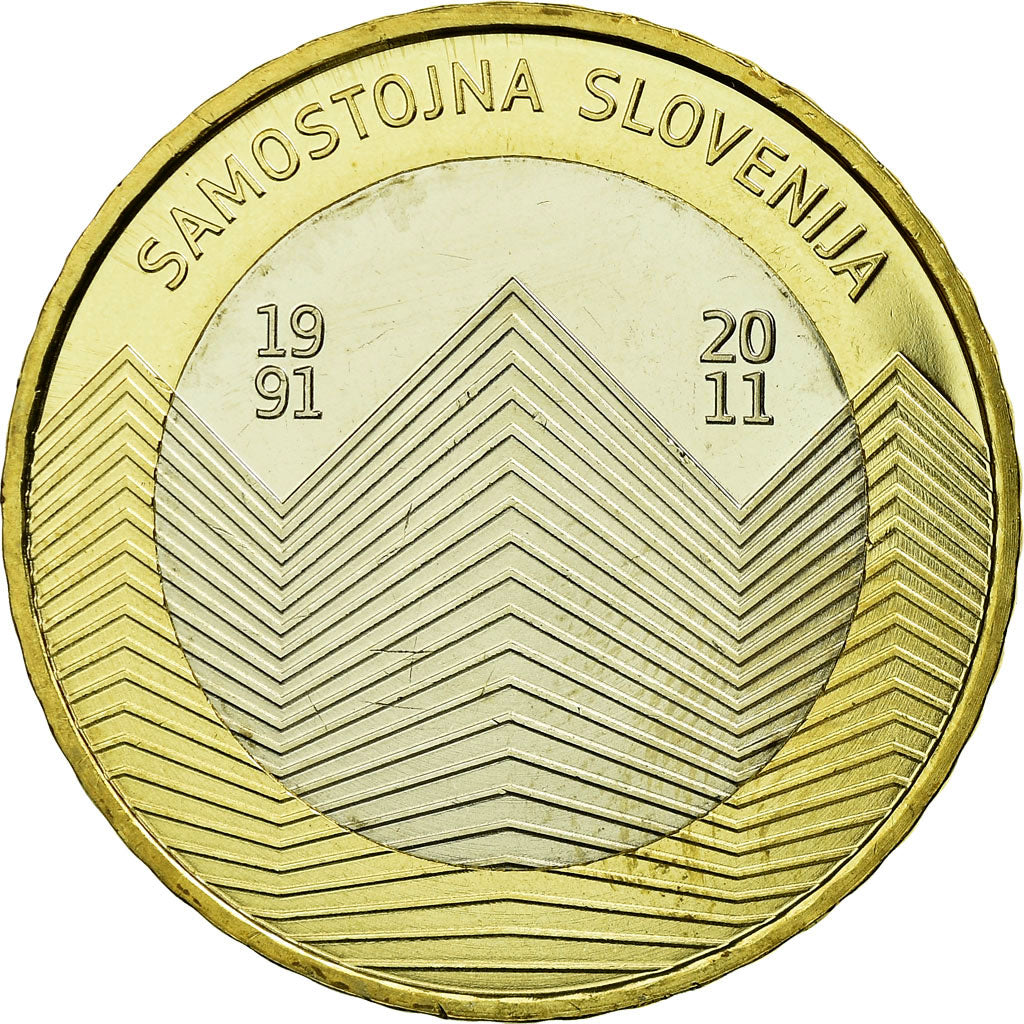 Slovenia, 3 Euro, 2011, MS(60-62), Bi-Metallic, KM:101