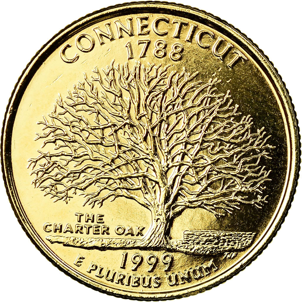 Moeda, Estados Unidos da América, Connecticut, Quarter, 1999, U.S. Mint