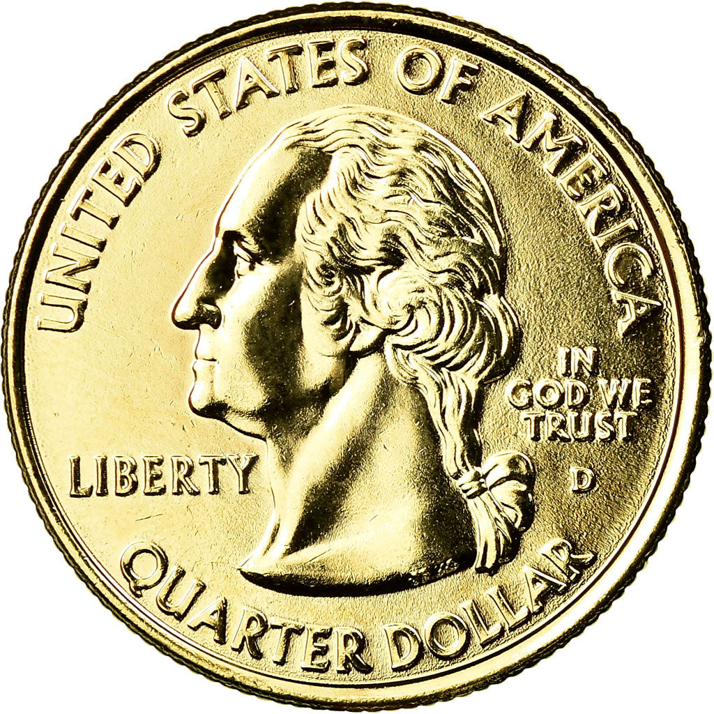 Moneta, USA, Wyoming, Quarter, 2007, U.S. Mint, Denver, golden, MS(60-62)