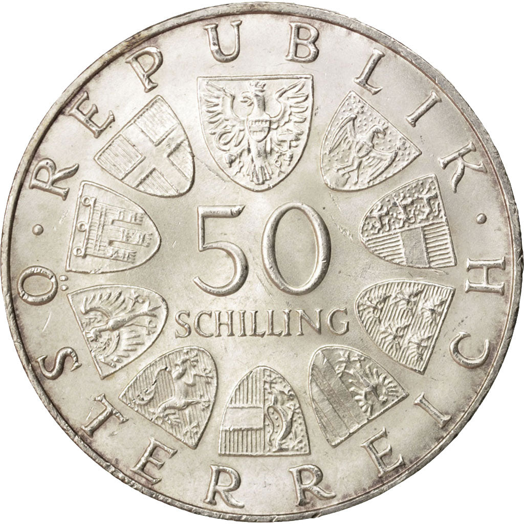 Coin, Austria, 50 Schilling, 1970, AU(55-58), Silver, KM:2908