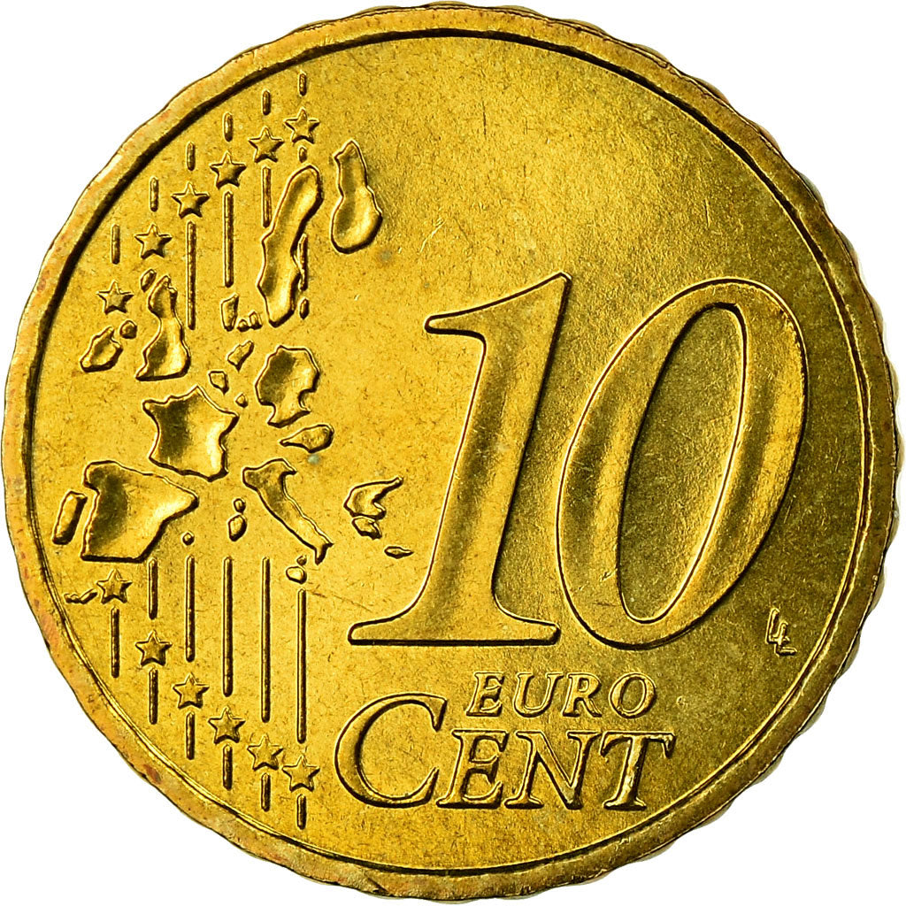 França, 10 Euro Cent, 2000, EF(40-45), Latão, KM:1285