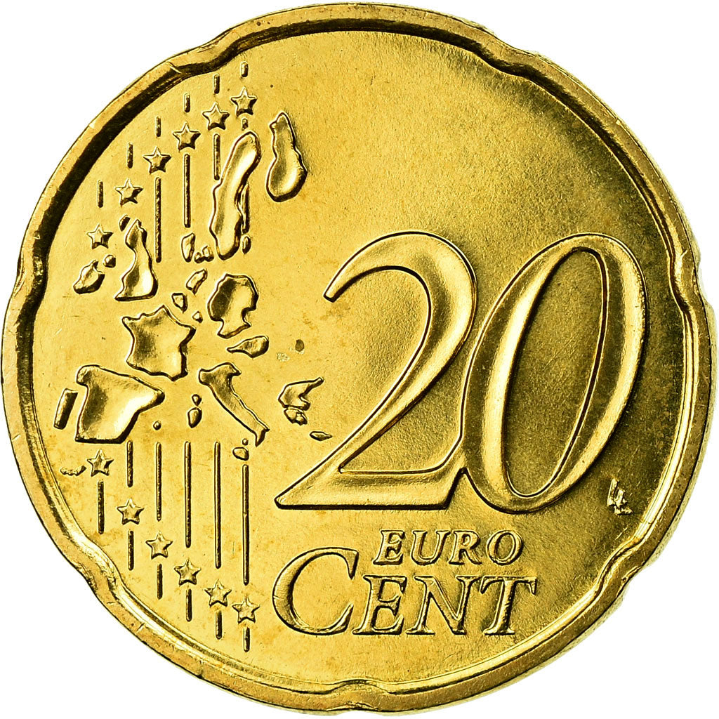Francia, 20 Euro Cent, 2001, BB, Ottone, KM:1286