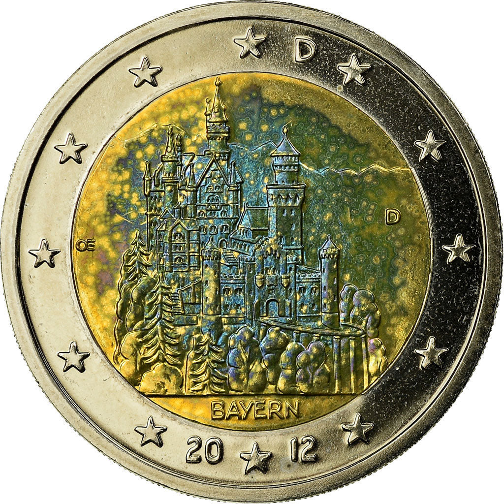 Niemcy - RFN, 2 Euro, BAYERN, 2012, Munich, VF(30-35), Bimetaliczny, KM:305