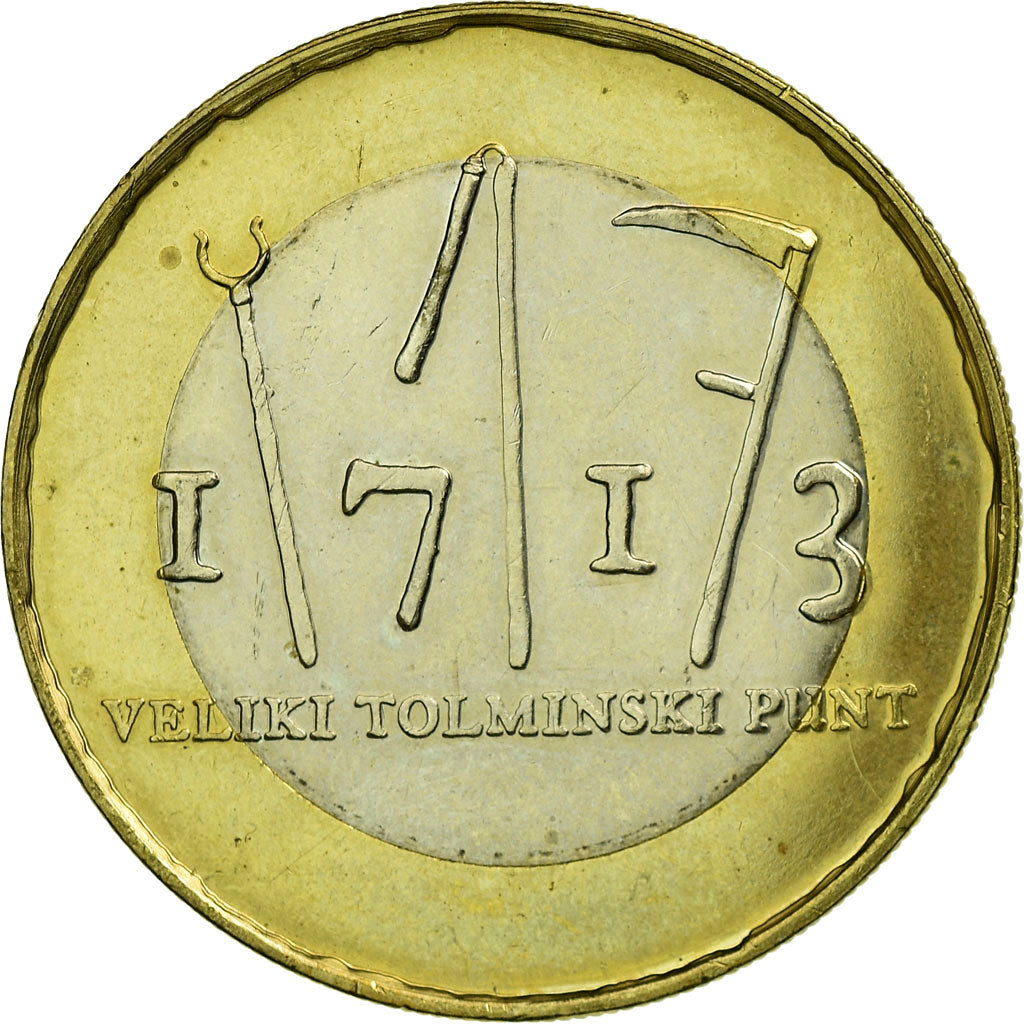 Słowenia, 3 Euro, 2013, AU(55-58), Bimetaliczny, KM:108