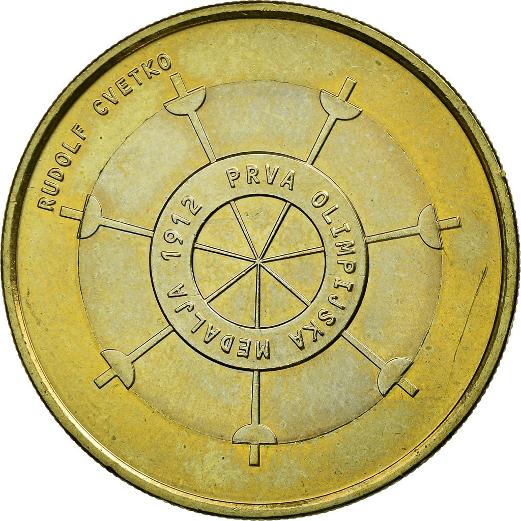 Słowenia, 3 Euro, 1er médaillé olympique, 2012, MS(63), Bimetaliczny, KM:109