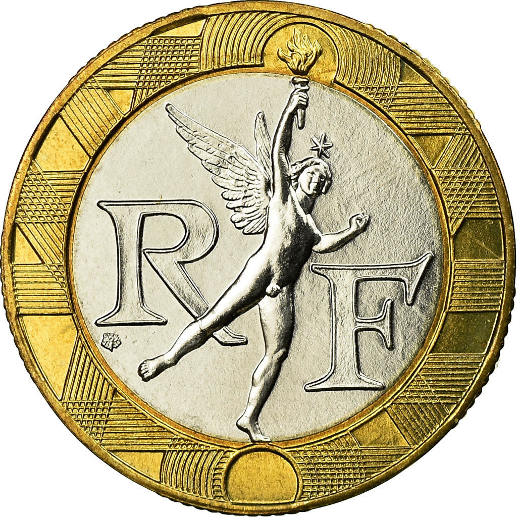 Munten, Frankrijk, Génie, 10 Francs, 1989, Paris, ZF+, Bi-Metallic, KM:964.1