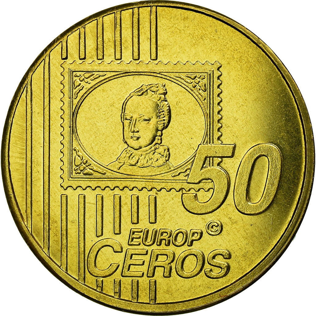 Liechtenstein, Fantasy euro patterns, 50 Euro Cent, 2004, MS(63), Brass