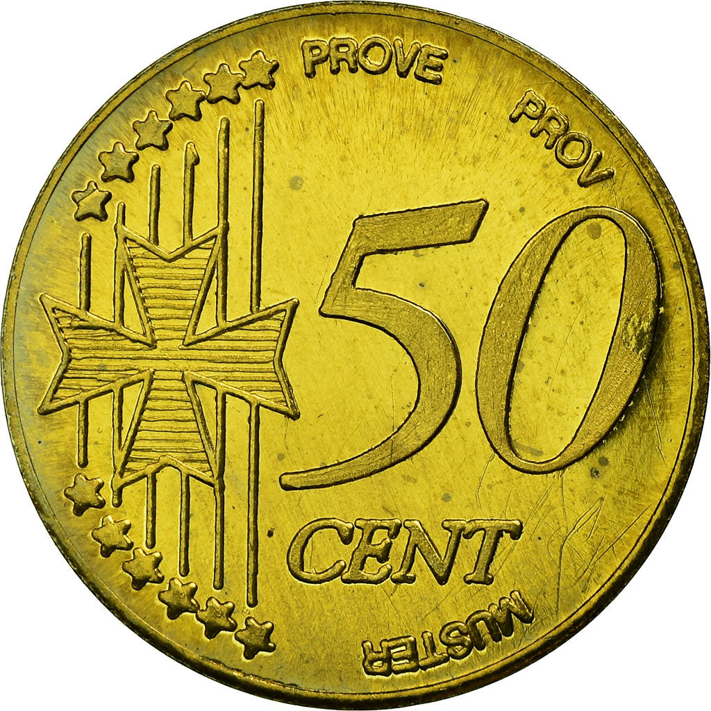 Malta, Fantasy euro patterns, 50 Euro Cent, 2004, MS(63), Latão