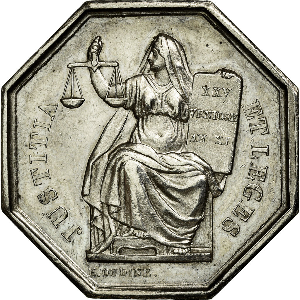 Francia, Token, Notary, BB+, Argento, Lerouge:408a