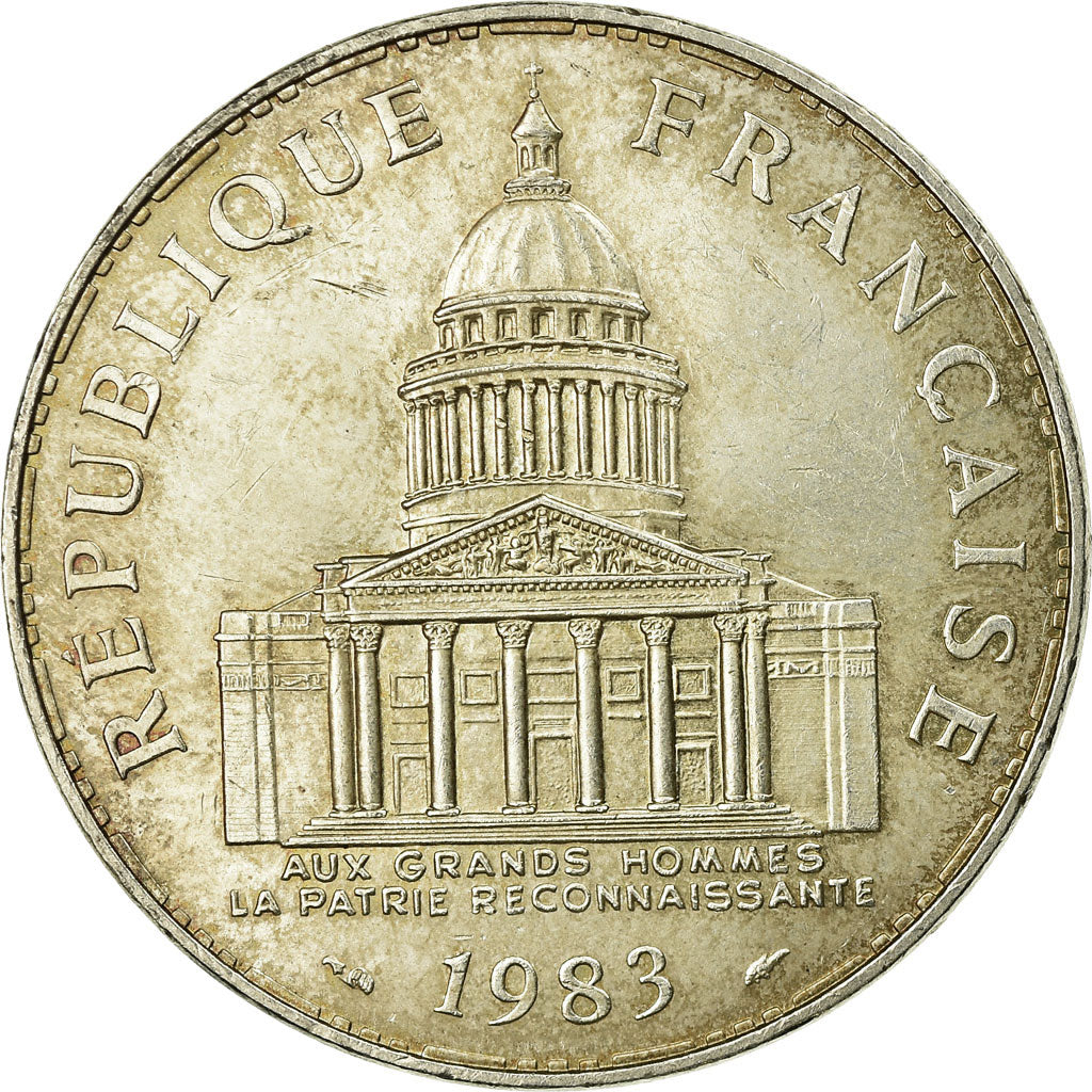 Moneta, Francja, Panthéon, 100 Francs, 1983, Paris, EF(40-45), Srebro