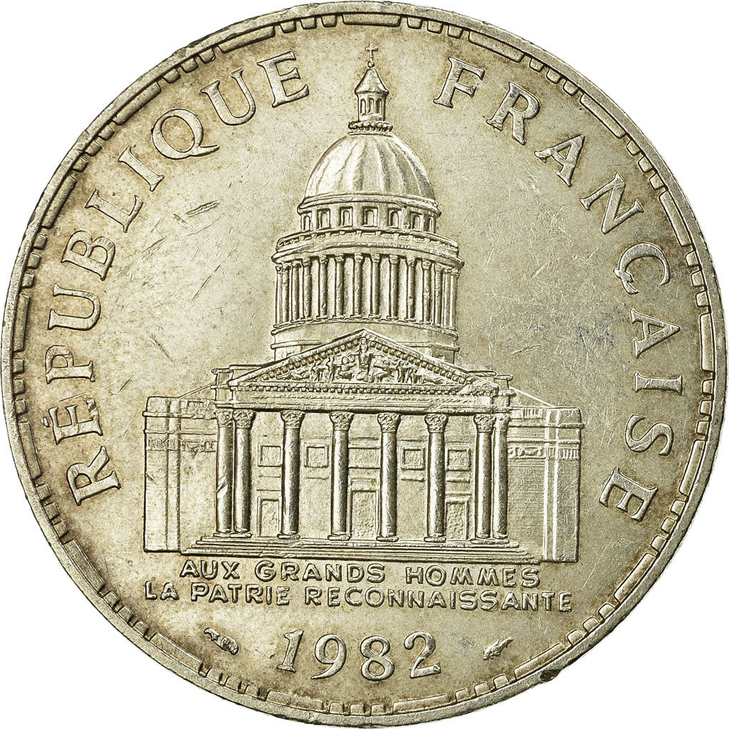 Moneta, Francia, Panthéon, 100 Francs, 1982, Paris, BB+, Argento, KM:951.1