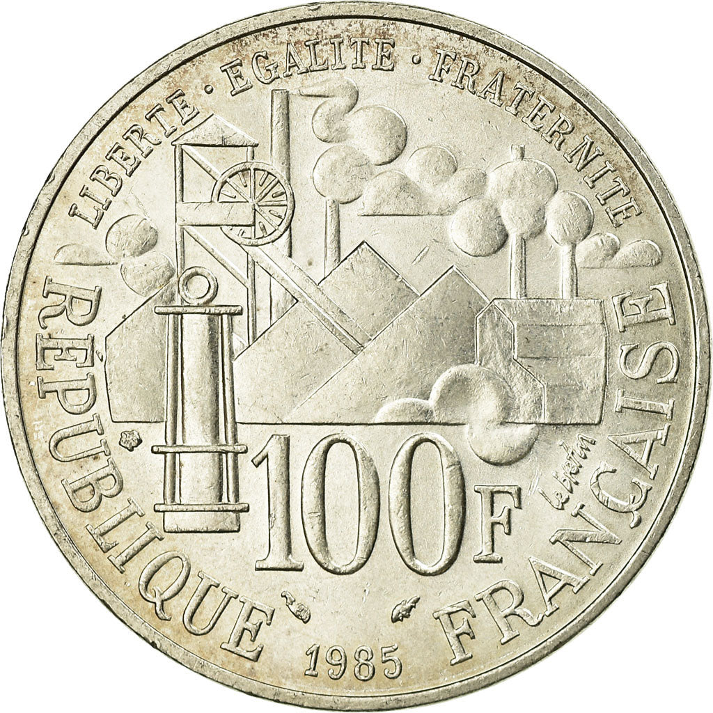 Moneda, Francia, Germinal, 100 Francs, 1985, EBC, Plata, KM:957, Gadoury:900
