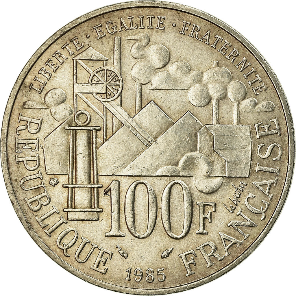 Coin, France, Germinal, 100 Francs, 1985, AU(55-58), Silver, KM:957, Gadoury:900