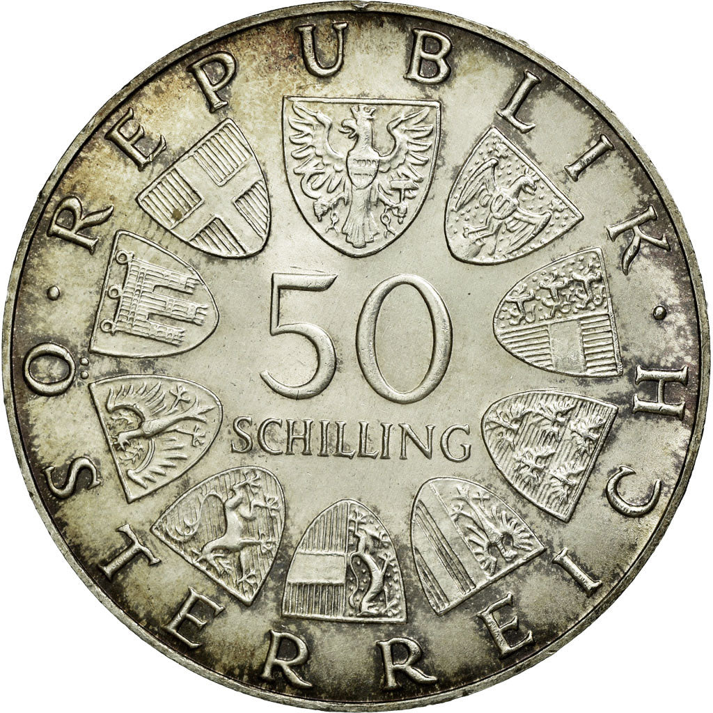 Coin, Austria, 50 Schilling, 1972, AU(55-58), Silver, KM:2914