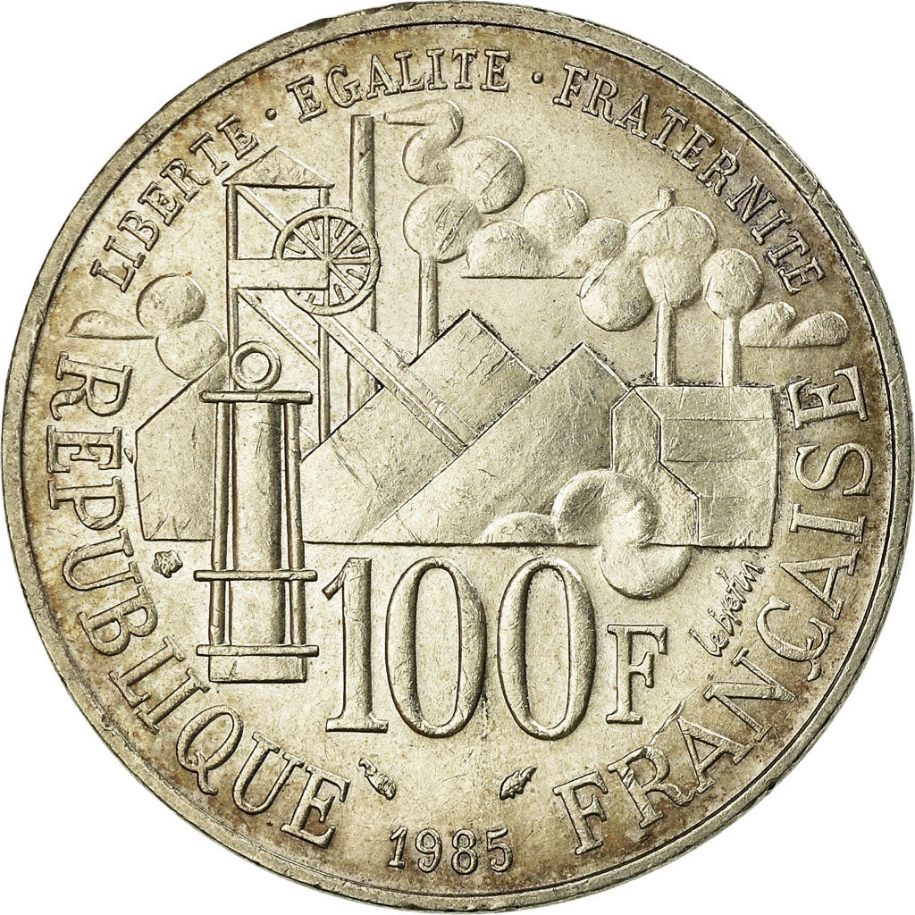 Münze, Frankreich, Germinal, 100 Francs, 1985, SS+, Silber, KM:957, Gadoury:900