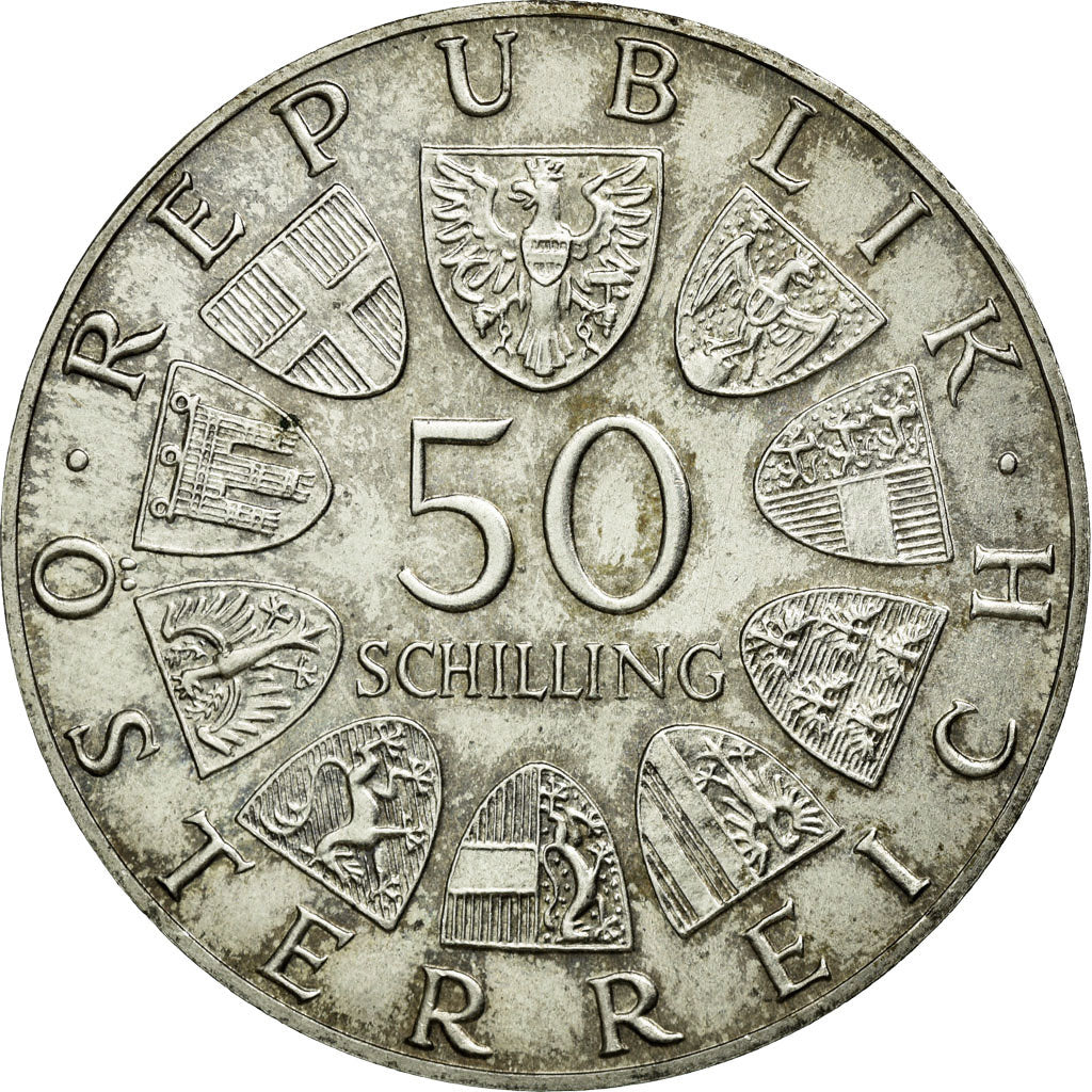Coin, Austria, 50 Schilling, 1974, AU(55-58), Silver, KM:2919