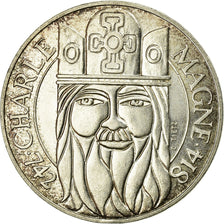 Coin, France, Charlemagne, 100 Francs, 1990, AU(55-58), Silver, KM:982
