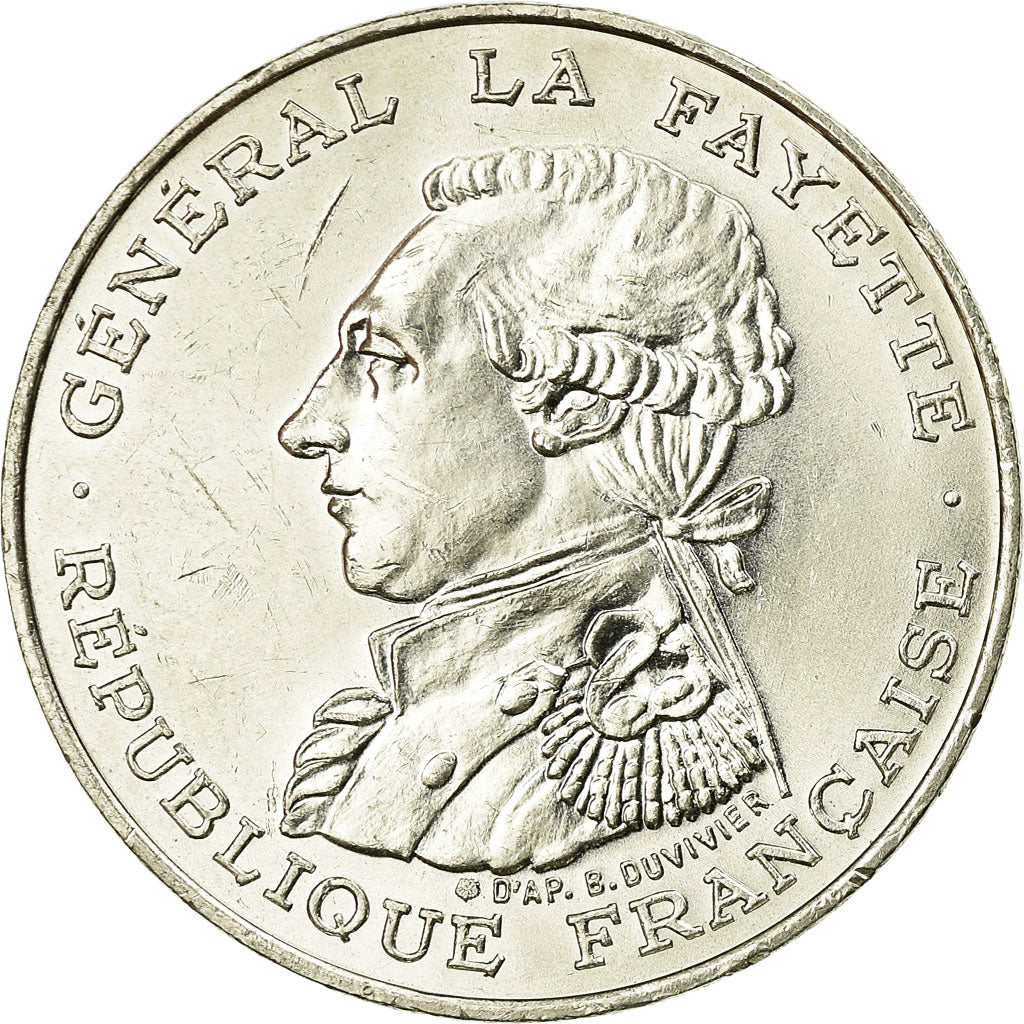 Coin, France, Lafayette, 100 Francs, 1987, AU(55-58), Silver, KM:962