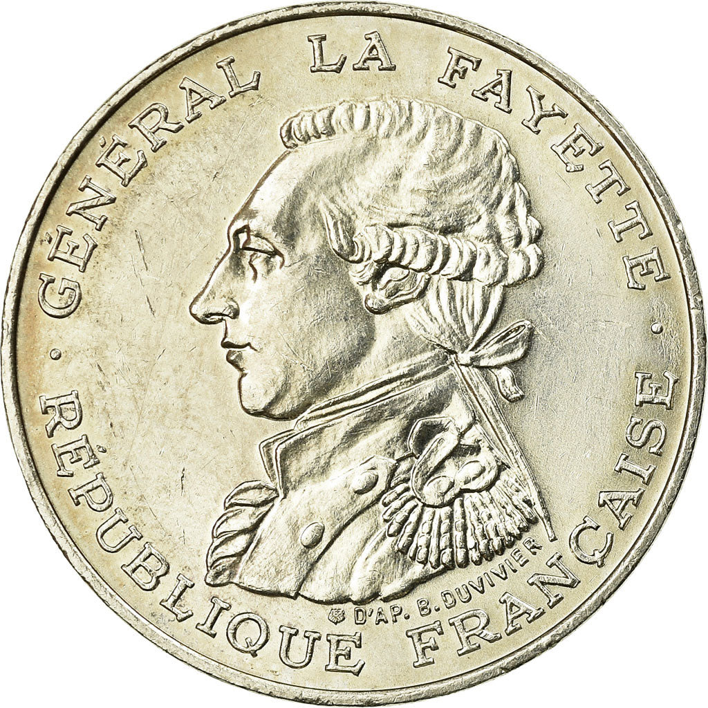Coin, France, Lafayette, 100 Francs, 1987, AU(55-58), Silver, KM:962