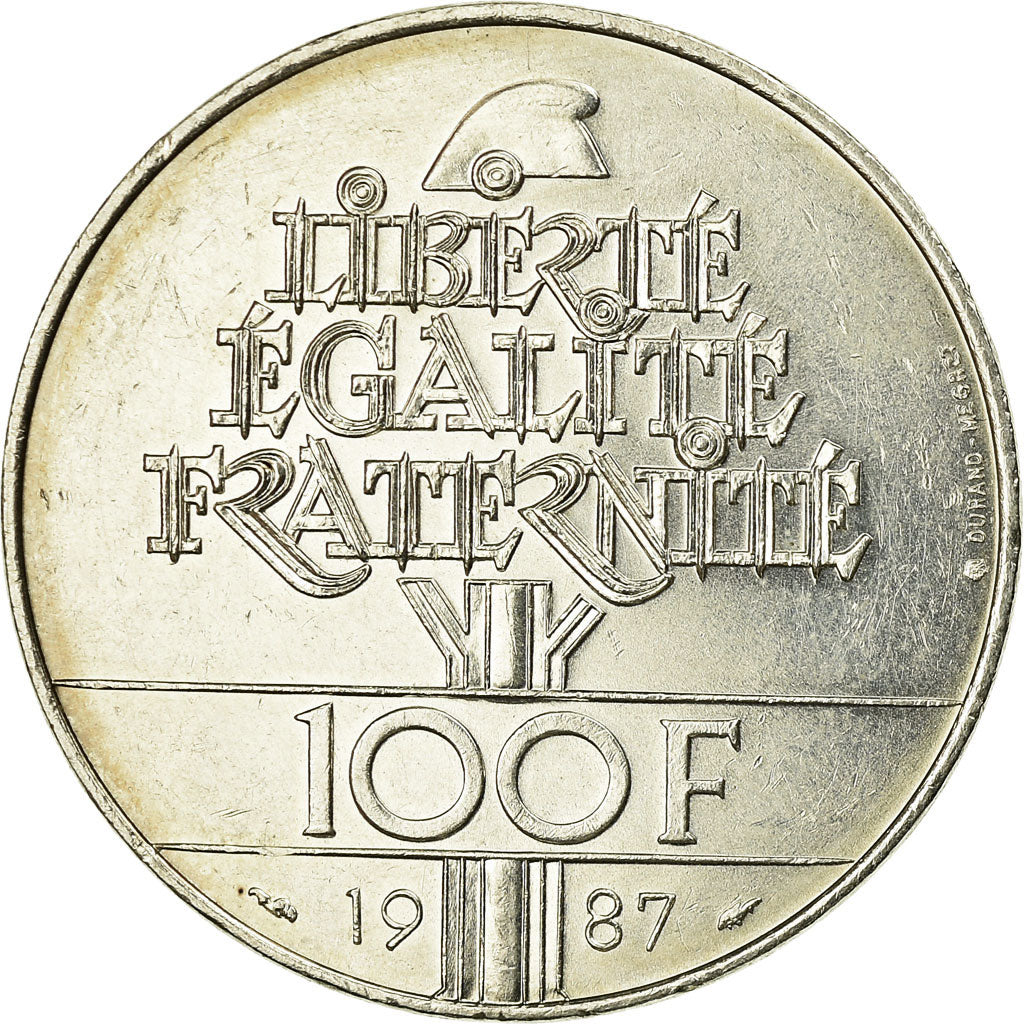 Coin, France, Lafayette, 100 Francs, 1987, AU(55-58), Silver, KM:962