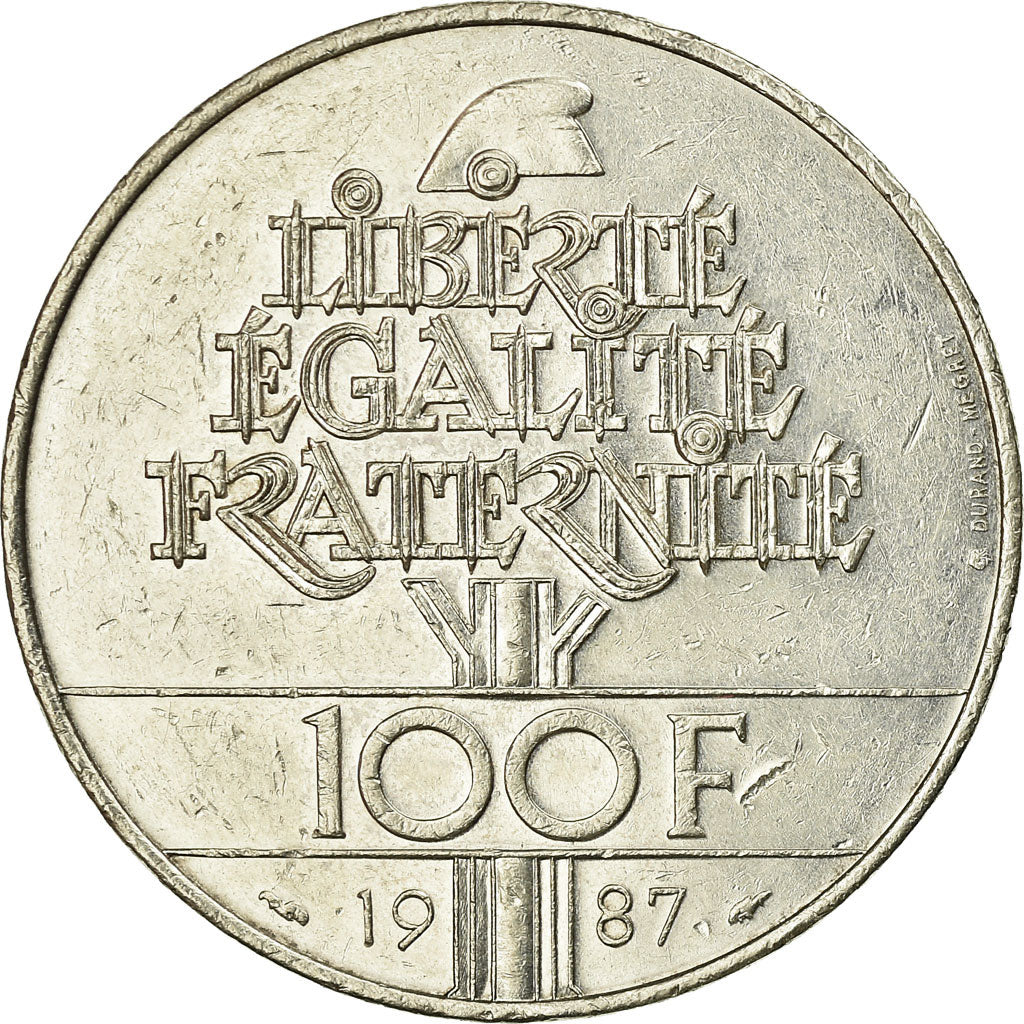 Coin, France, Lafayette, 100 Francs, 1987, EF(40-45), Silver, KM:962