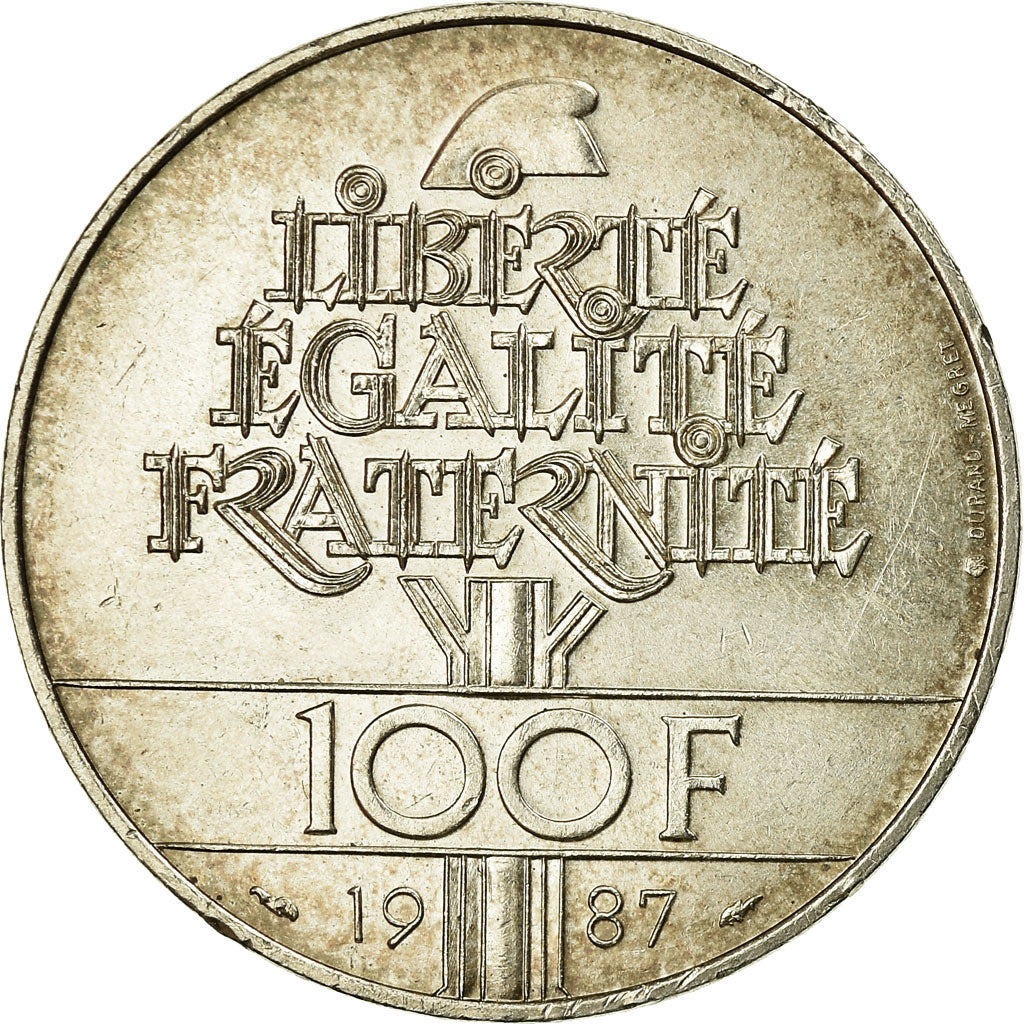 Coin, France, Lafayette, 100 Francs, 1987, EF(40-45), Silver, KM:962