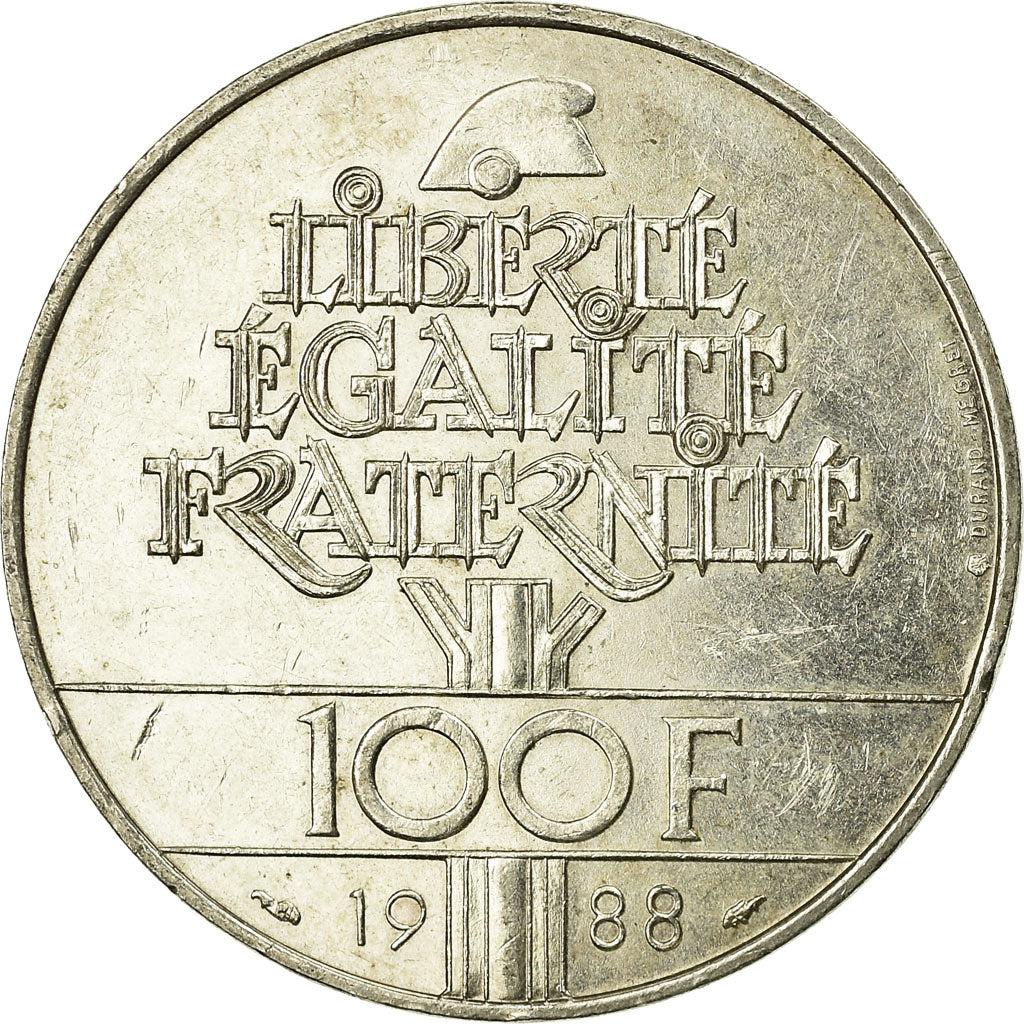 Monnaie, France, Fraternité, 100 Francs, 1988, SUP, Argent, Gadoury:903, KM:966