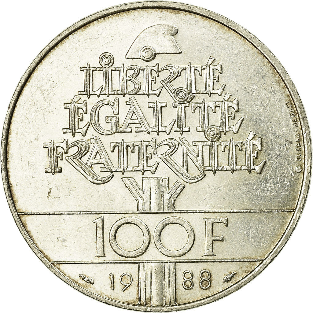 Moneda, Francia, Fraternité, 100 Francs, 1988, EBC, Plata, KM:966, Gadoury:903