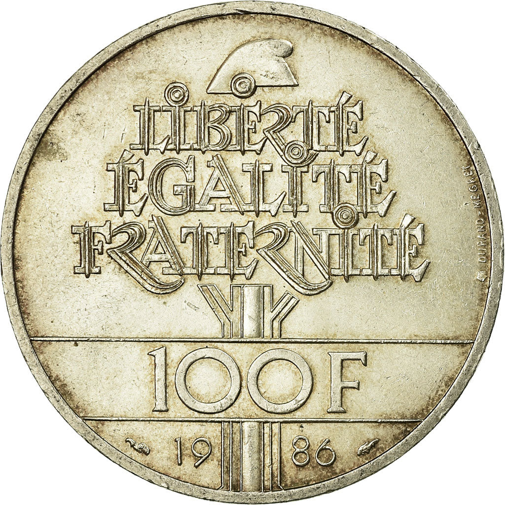 Münze, Frankreich, Statue de la Liberté, 100 Francs, 1986, VZ, Silber, KM:960