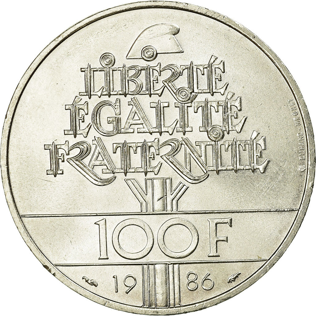 Münze, Frankreich, Statue de la Liberté, 100 Francs, 1986, VZ, Silber, KM:960