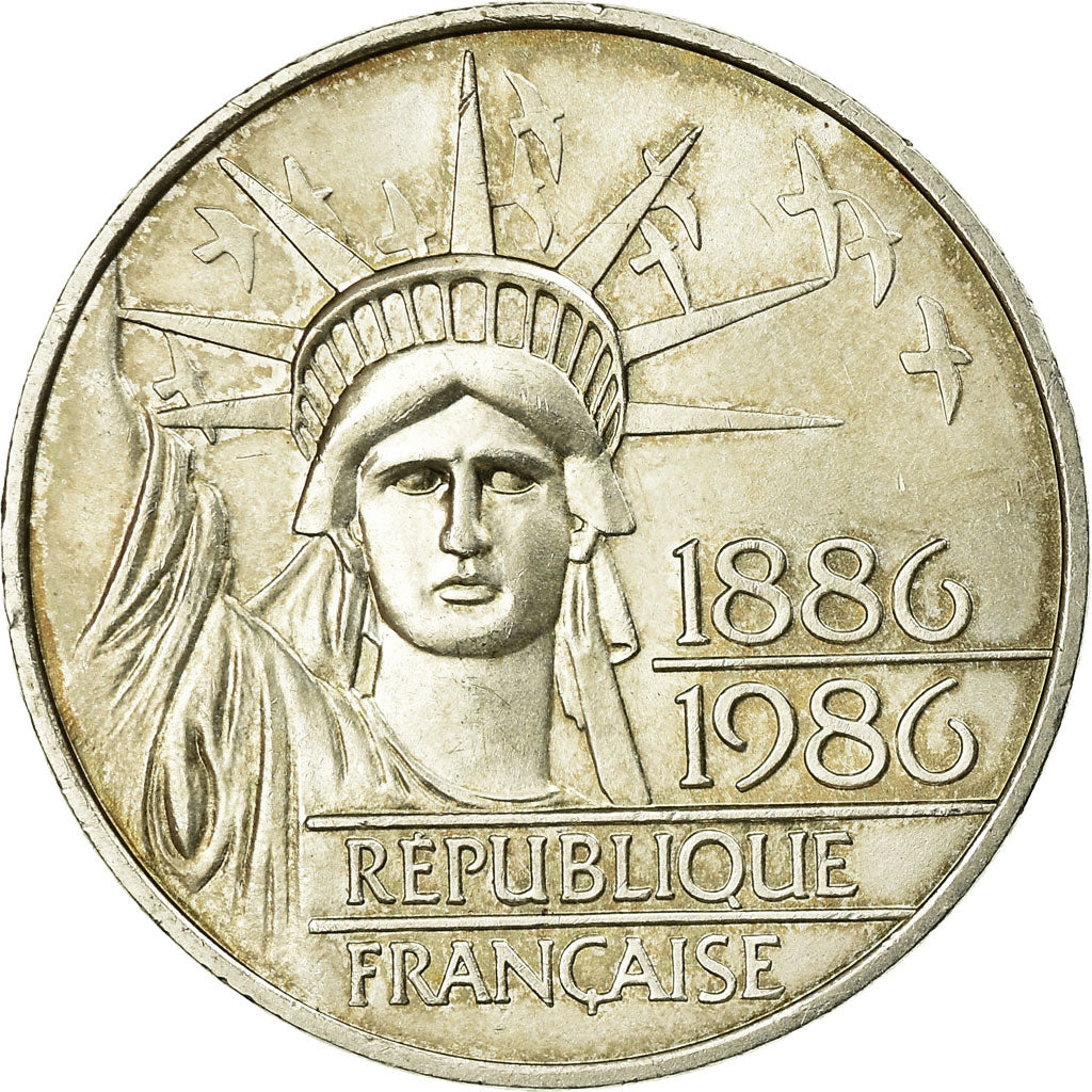 Moneta, Francia, Statue de la Liberté, 100 Francs, 1986, SPL-, Argento, KM:960