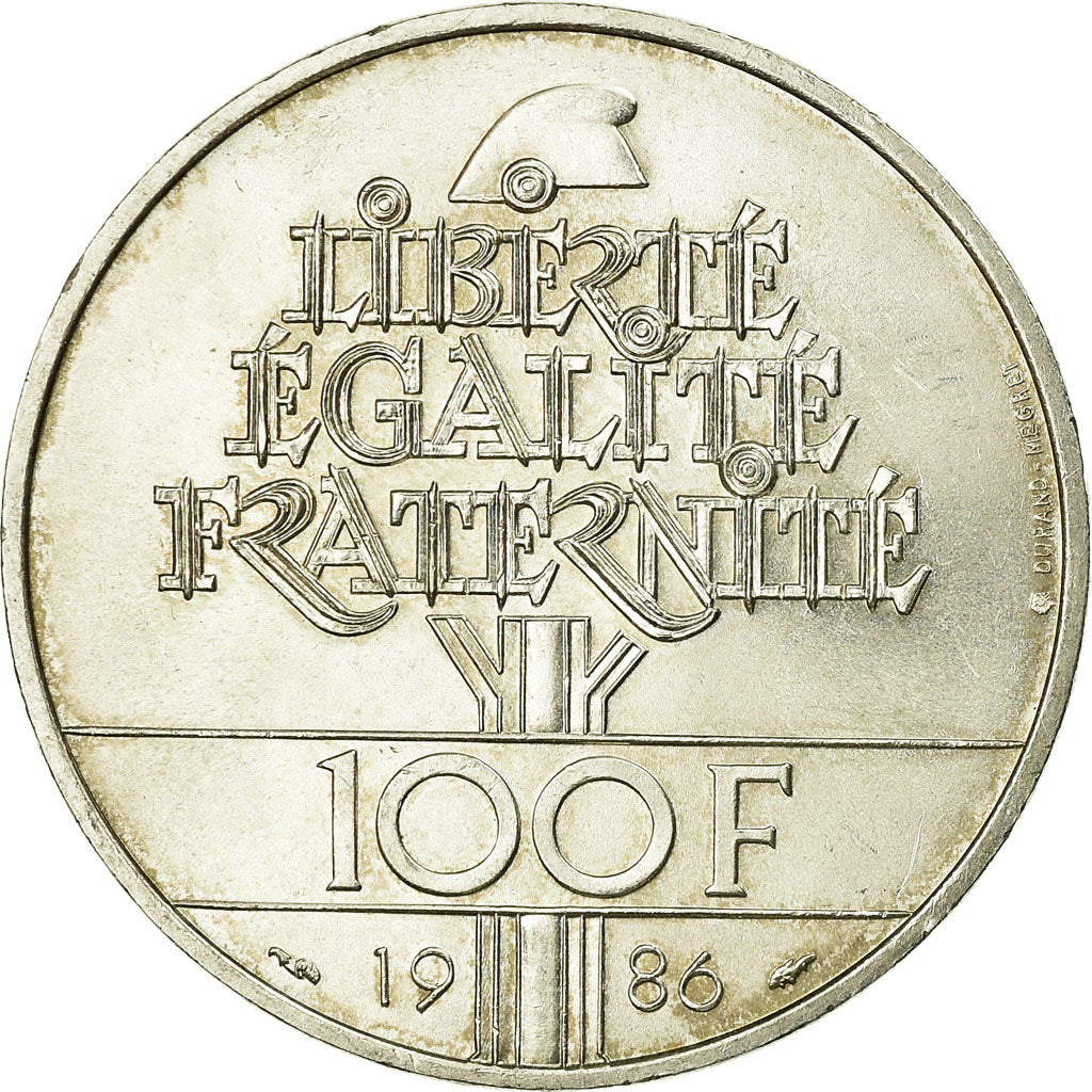 Moneta, Francia, Statue de la Liberté, 100 Francs, 1986, SPL-, Argento, KM:960