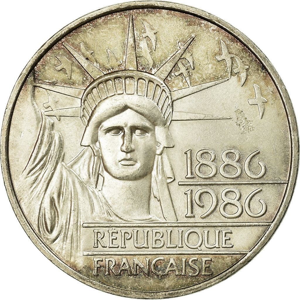 Moneta, Francia, Statue de la Liberté, 100 Francs, 1986, SPL-, Argento, KM:960