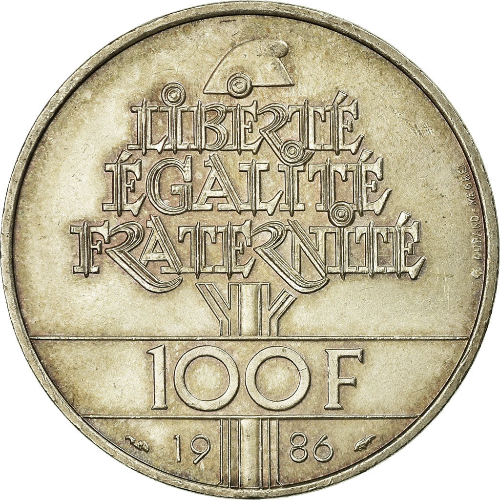Moneta, Francia, Statue de la Liberté, 100 Francs, 1986, SPL-, Argento, KM:960