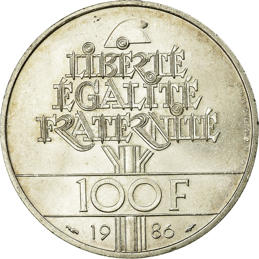 Münze, Frankreich, Statue de la Liberté, 100 Francs, 1986, VZ, Silber, KM:960