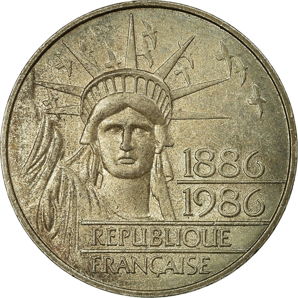 Coin, France, Statue de la Liberté, 100 Francs, 1986, EF(40-45), Silver