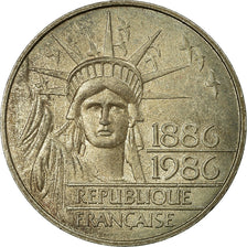 Coin, France, Statue de la Liberté, 100 Francs, 1986, EF(40-45), Silver
