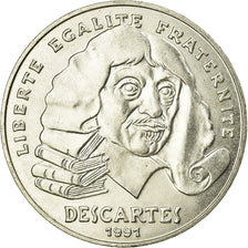 Munten, Frankrijk, Descartes, 100 Francs, 1991, PR, Zilver, KM:996