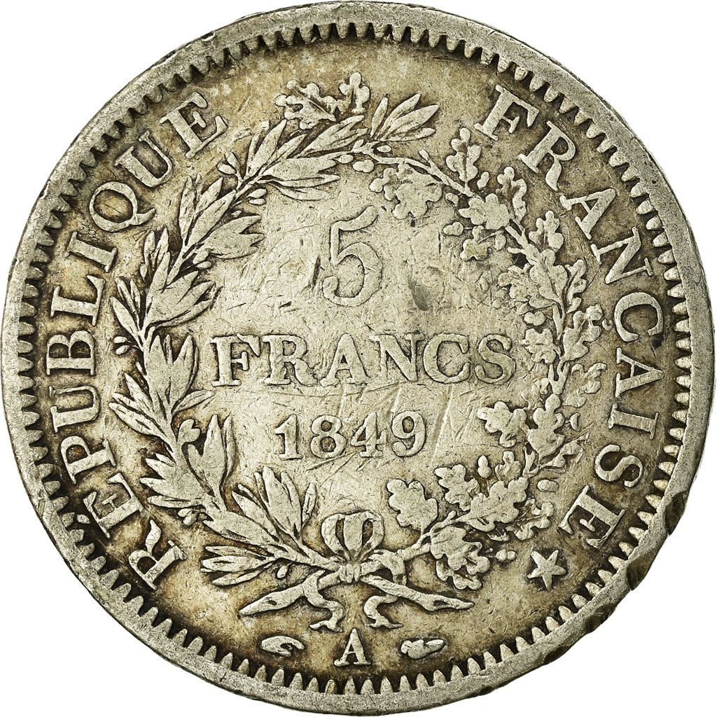 Münze, Frankreich, Hercule, 5 Francs, 1849, Paris, S, Silber, KM:756.1